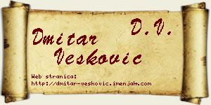 Dmitar Vesković vizit kartica